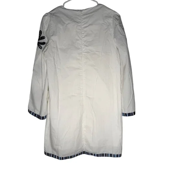 Hyacinth House Tuckernuck White Blue Embroidery Atlantic Mini Dress Size XS NWT - Picture 6 of 6